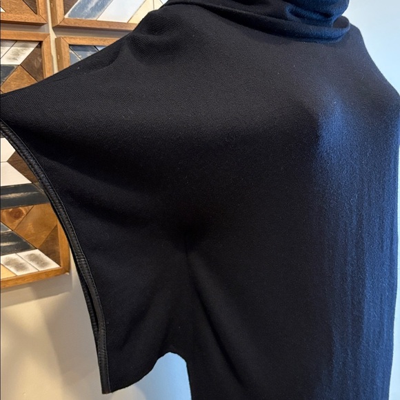 Vintage Ralph Lauren Black Cape Sleeve Cowl Neck Slouchy Sweater Dress sz Small - Picture 9 of 10
